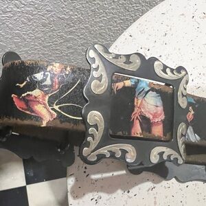 Vintage pinup cowgirl leather belt